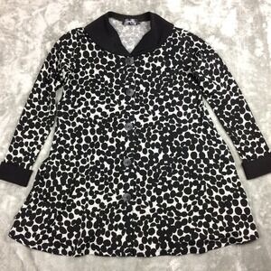 Sympli Tunic Top Womens Size 6 Polka Dots Buttons Collared Flowy